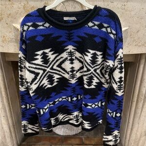 TOWNSEN Black and Blue Knit Sweater
